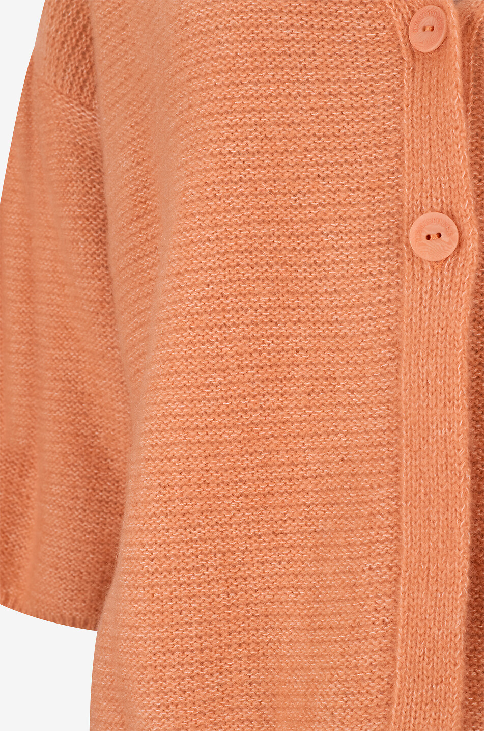 HEMISPHERE Cardigan boxy à manches courtes et col V en cachemire et coton Femme ORANGE CLAIR 3