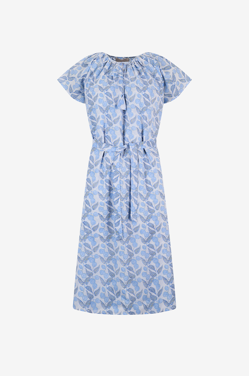 Okat printed cotton short-sleeved midi dress