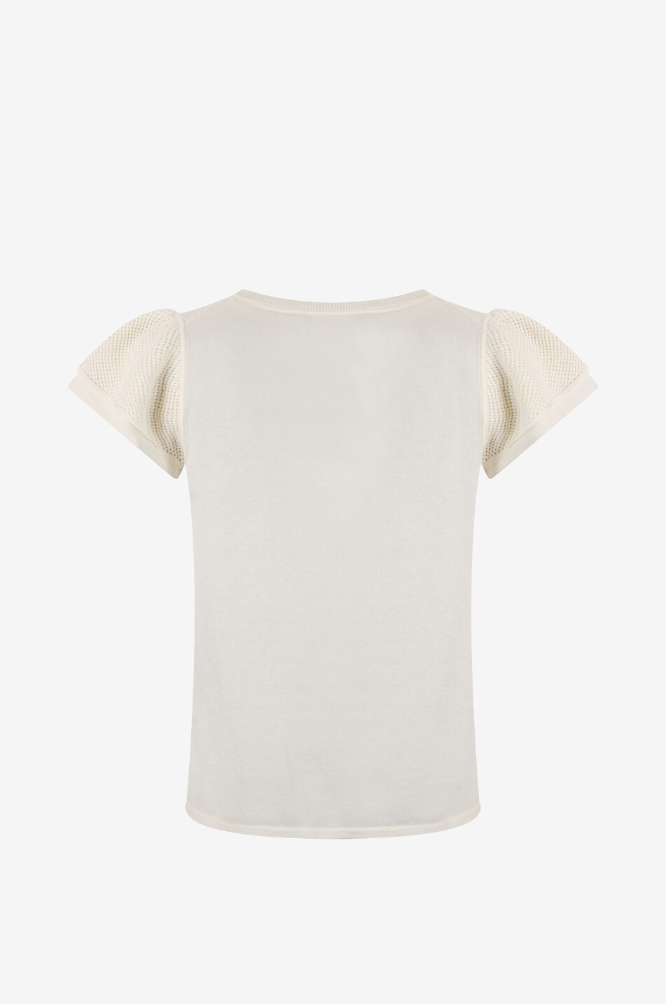 HEMISPHERE Pull à manches courtes ajourés en coton mélangé Femme BLANC 2