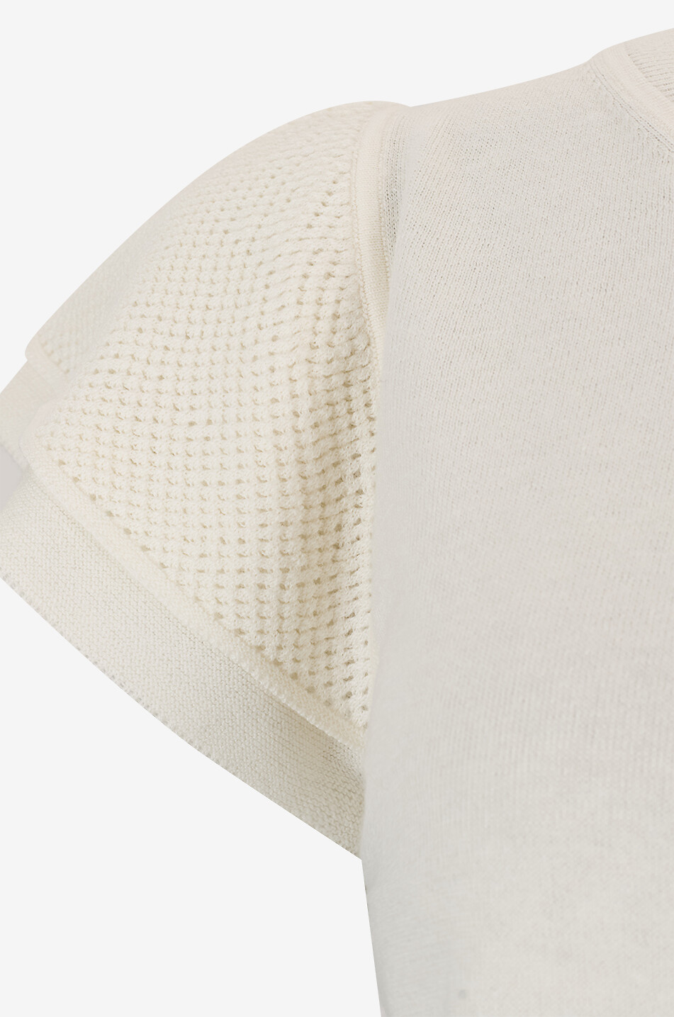 HEMISPHERE Pull à manches courtes ajourés en coton mélangé Femme BLANC 3