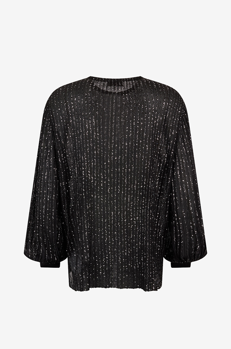 MISSONI Slit Round-neck puffed-sleeve sequin-embellished blouse Women BLACK 2