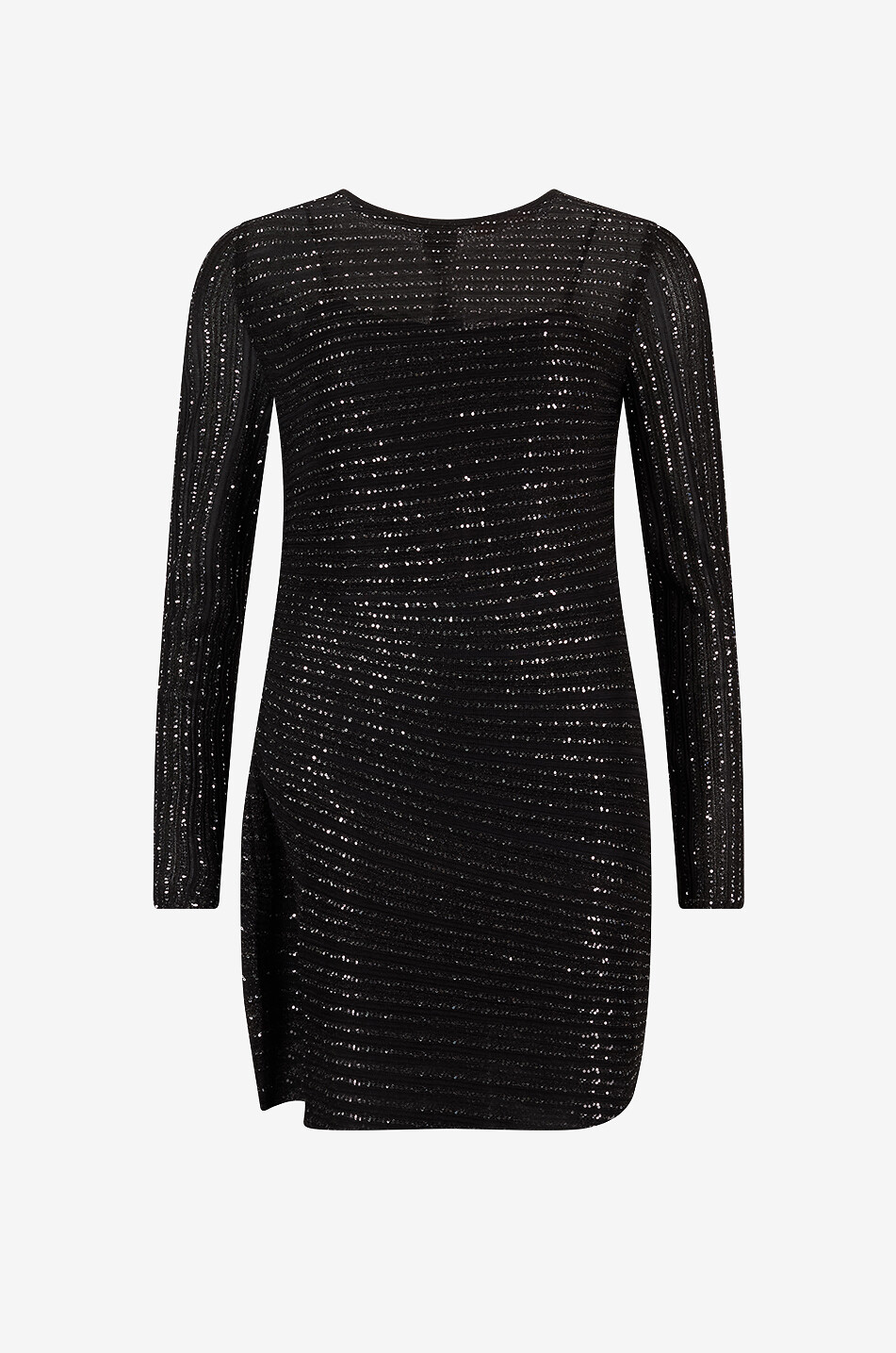 Mini knit dress embellished with sequin stripes