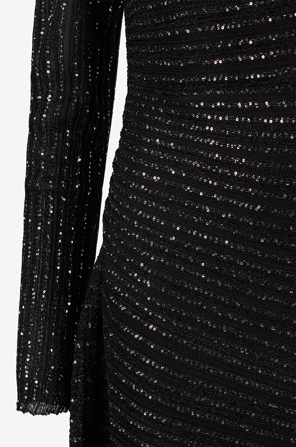 MISSONI Mini knit dress embellished with sequin stripes Women BLACK 3