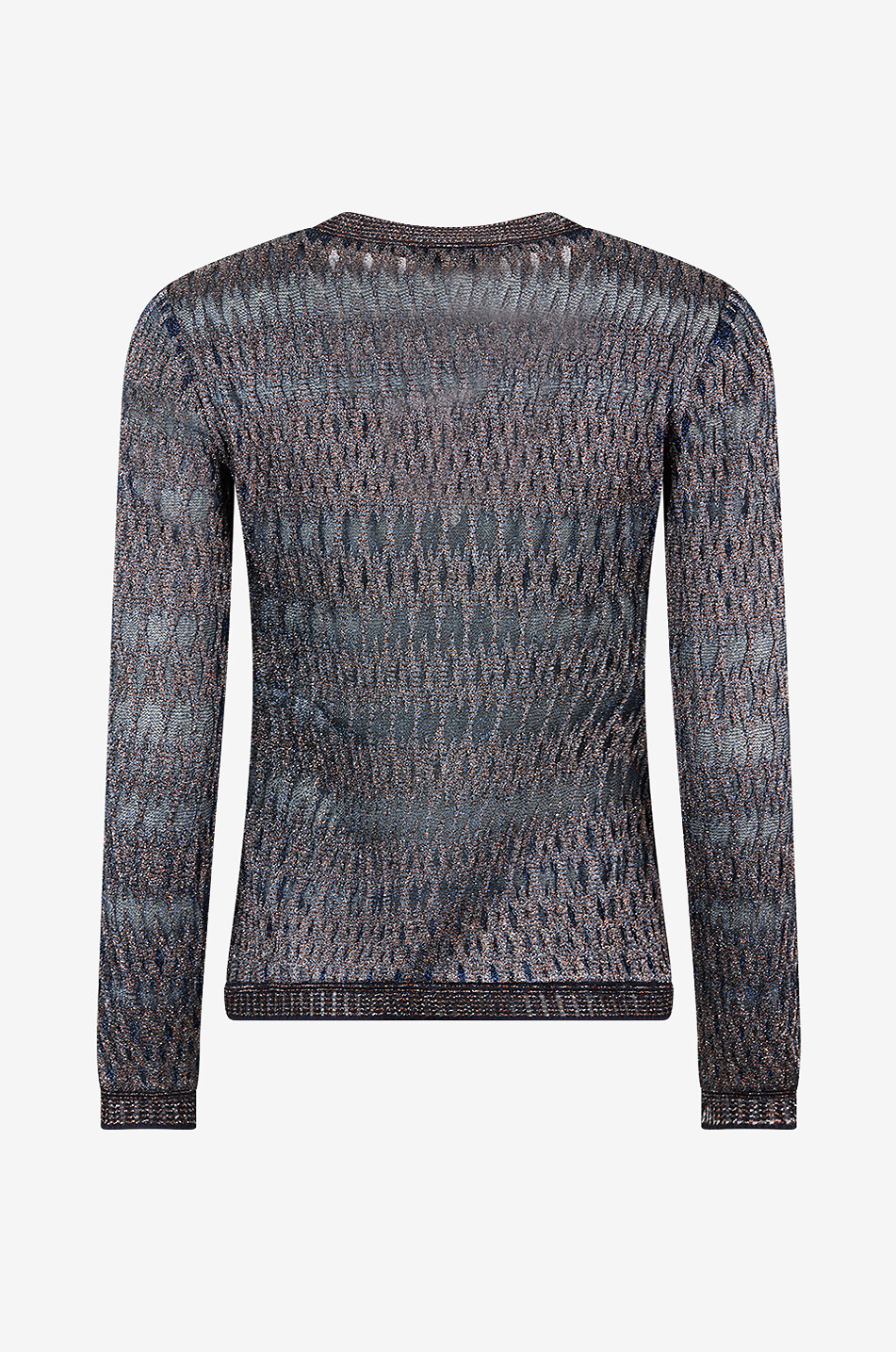 MISSONI Button-down lurex jacquard cardigan with diamond pattern Women BLUE 2