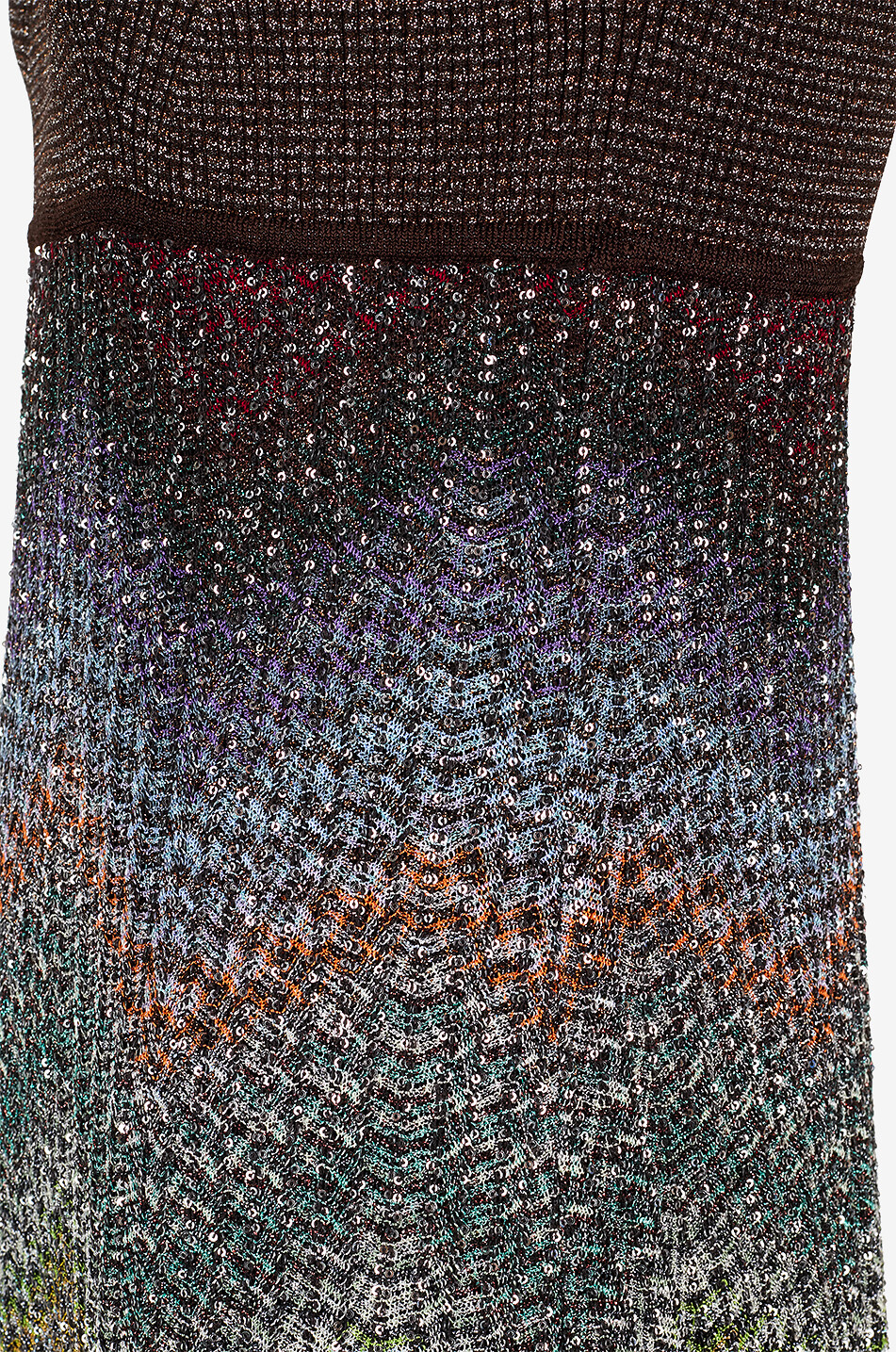 MISSONI Long sleeveless empire zigzag knit dress with sequins Women BLACK 3