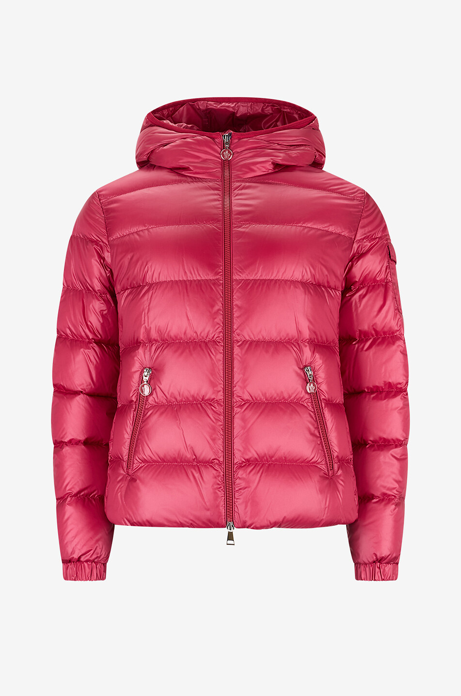 MONCLER Kurze taillierte Daunenjacke mit Kapuze Glesse Damen DUNKELROSA 1