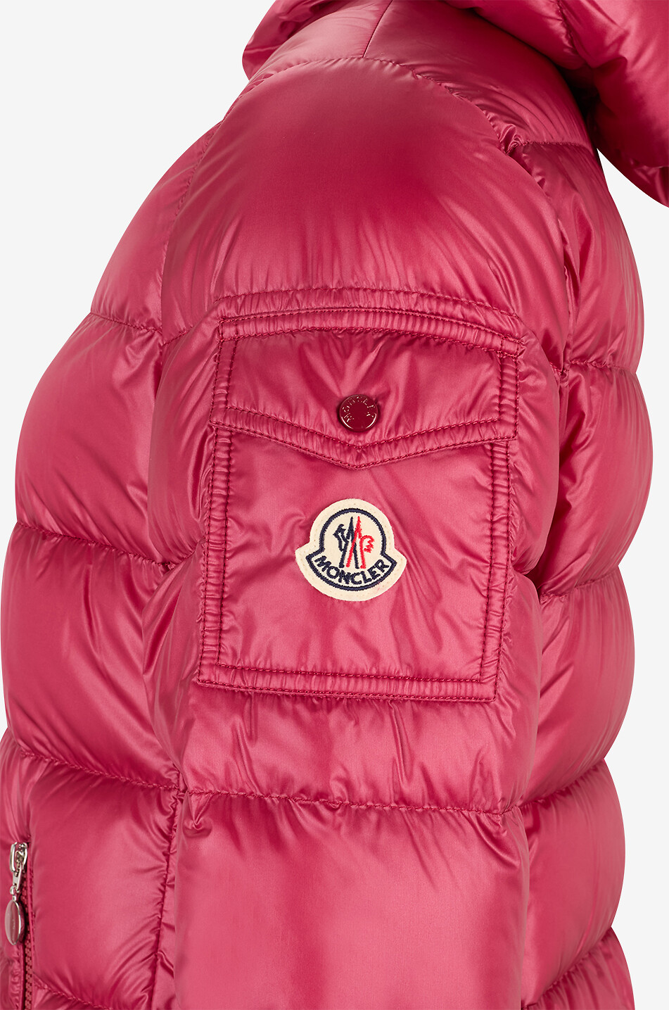 MONCLER Kurze taillierte Daunenjacke mit Kapuze Glesse Damen DUNKELROSA 3