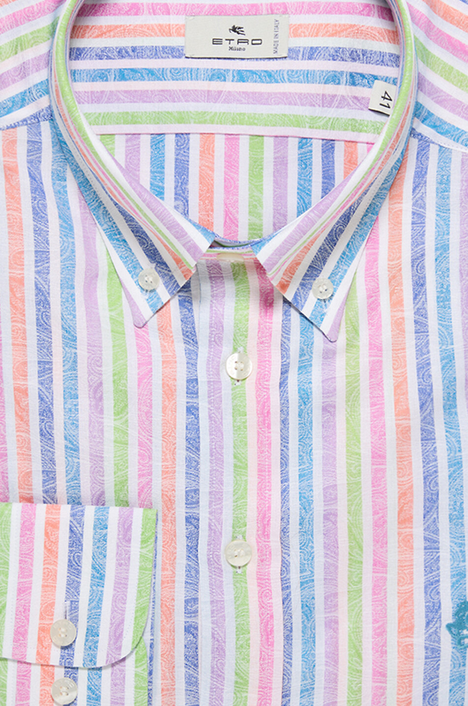 ETRO Chemise à col américain en coton paisley Homme MULTICOLORE 2