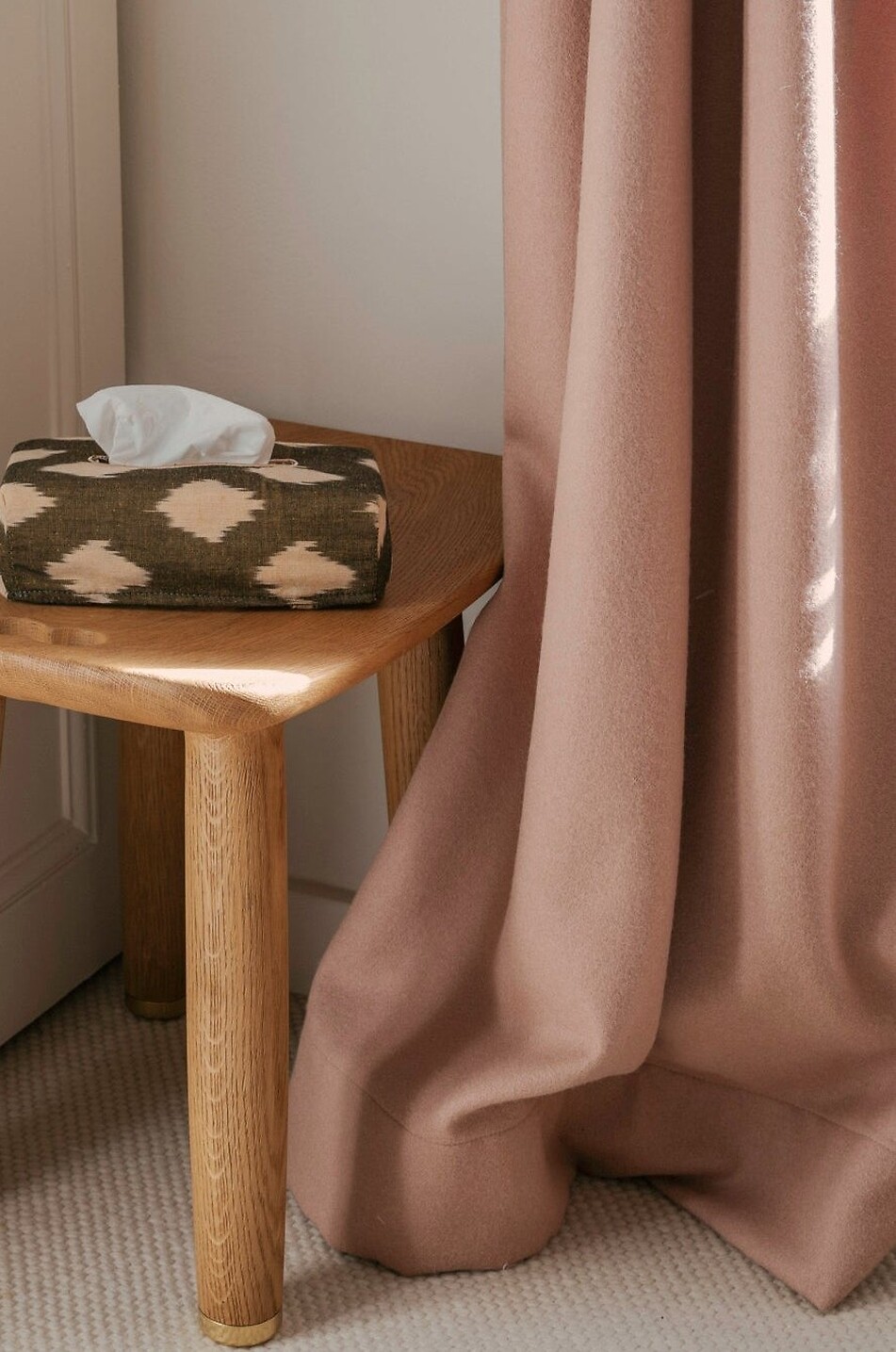 LA CASANO Voile de Tendresse Ikat Tea Leaves rectangular tissue box cover Home KHAKI 2