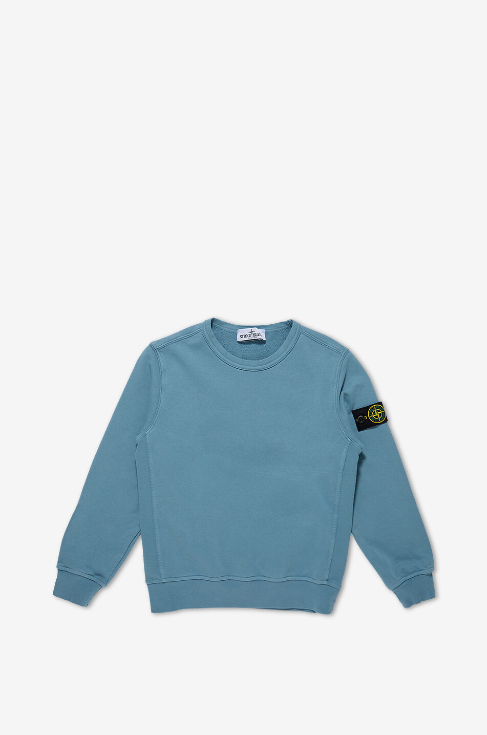 STONE ISLAND JUNIOR 6100005 Organic Cotton Fleece crewneck sweatshirt for boys Boy BLUE 1