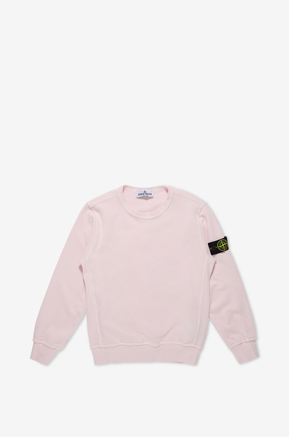 STONE ISLAND JUNIOR Sweat-shirt à col rond en coton garçon 6100005 Organic Cotton Fleece Garçon ROSE CLAIR 1