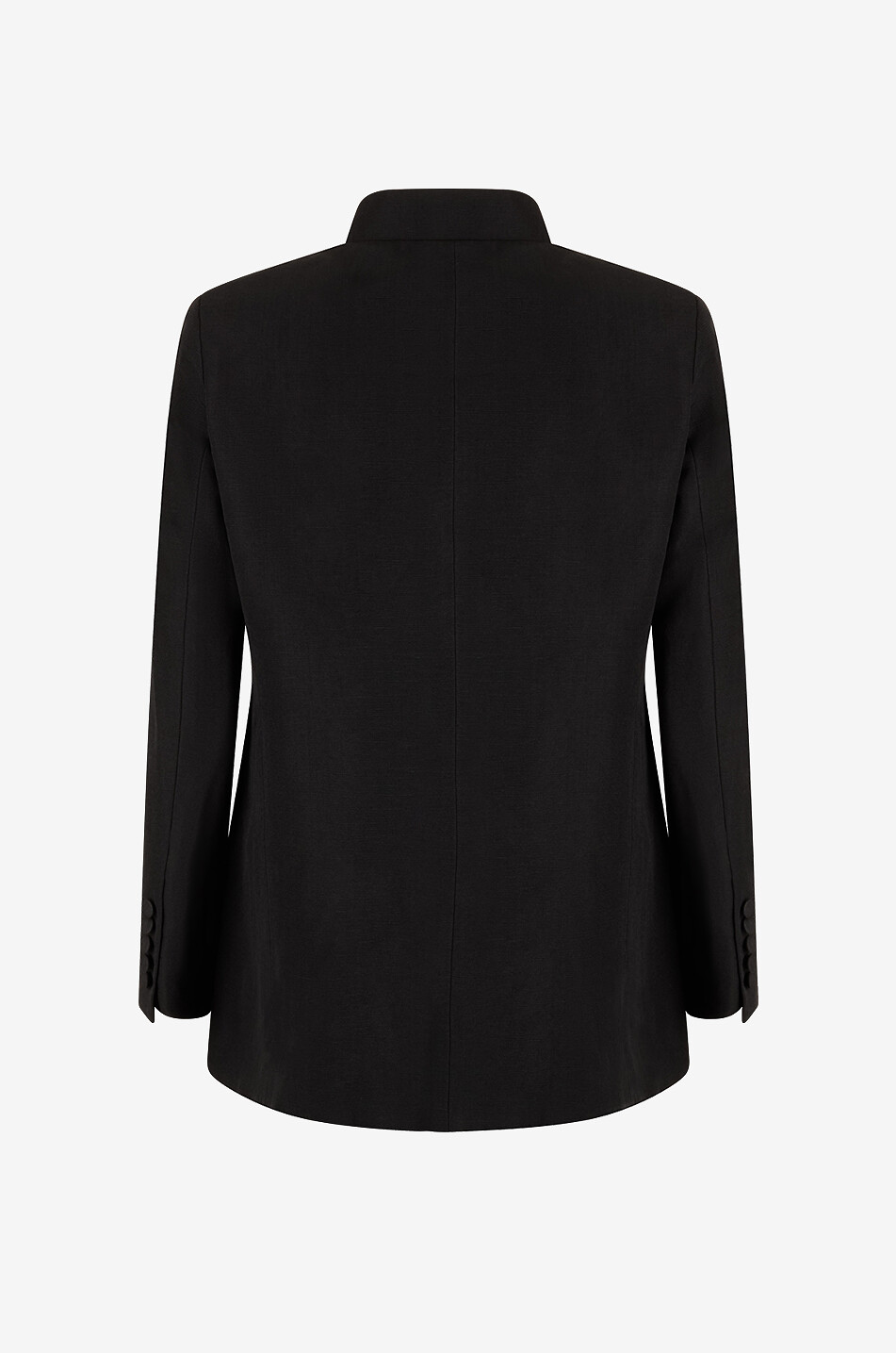 LIBEROWE Alef linen blend Mandarin collar lightweight jacket Women BLACK 2