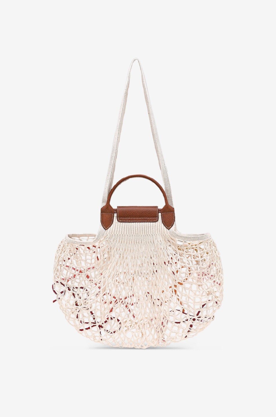 LONGCHAMP Handtasche aus Baumwolle Le Pliage Filet Raphia Damen CREMEFARBEN 2