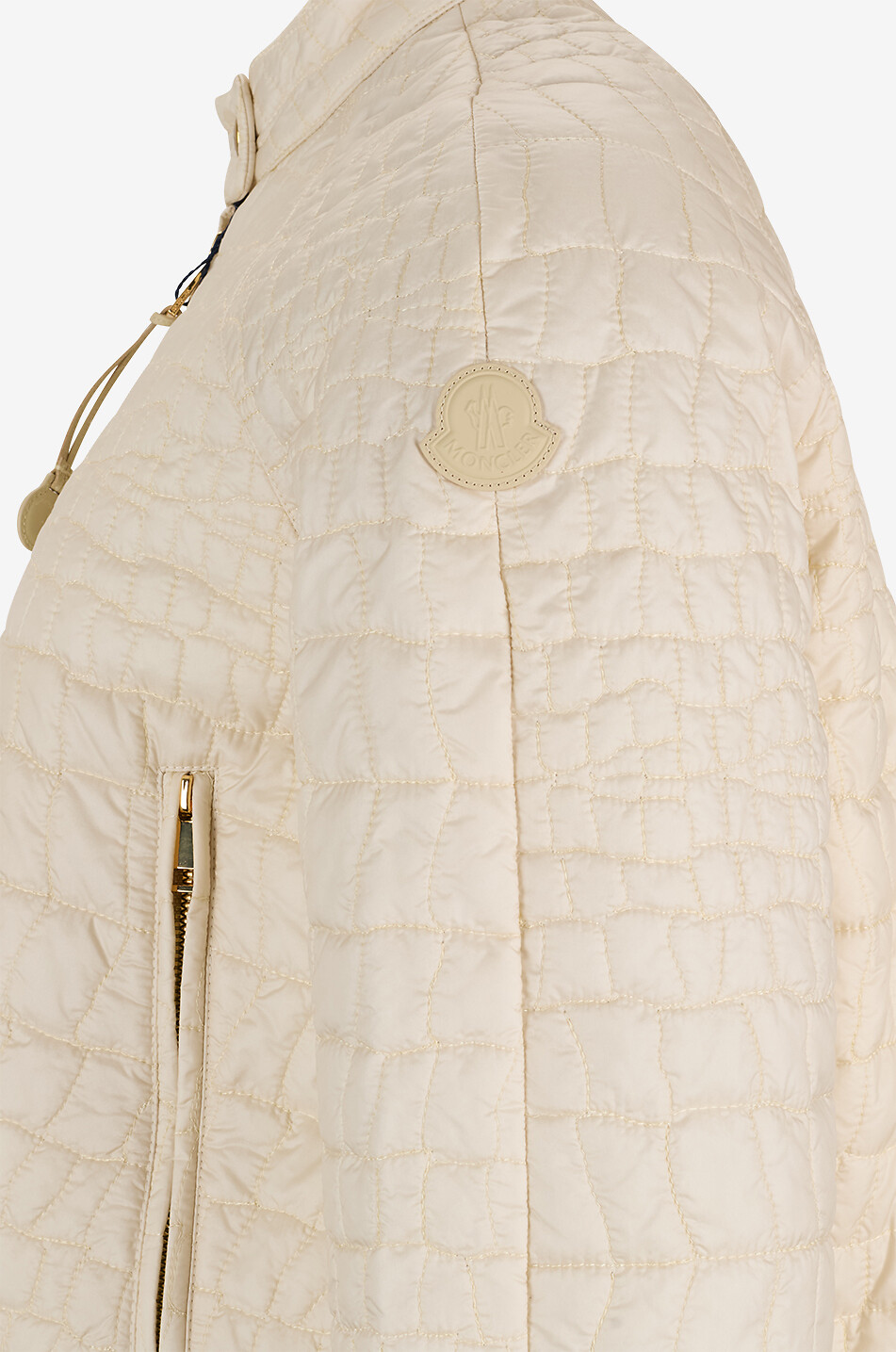 MONCLER Aubrieta lightweight down jacket with croc effect quilting Women EGGSHELL 3