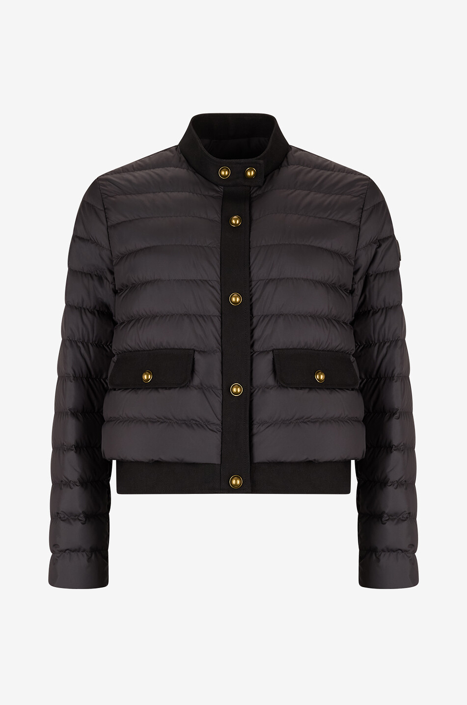 MONCLER Doudoune courte en nylon à détails en sergé Juju Femme NOIR 1