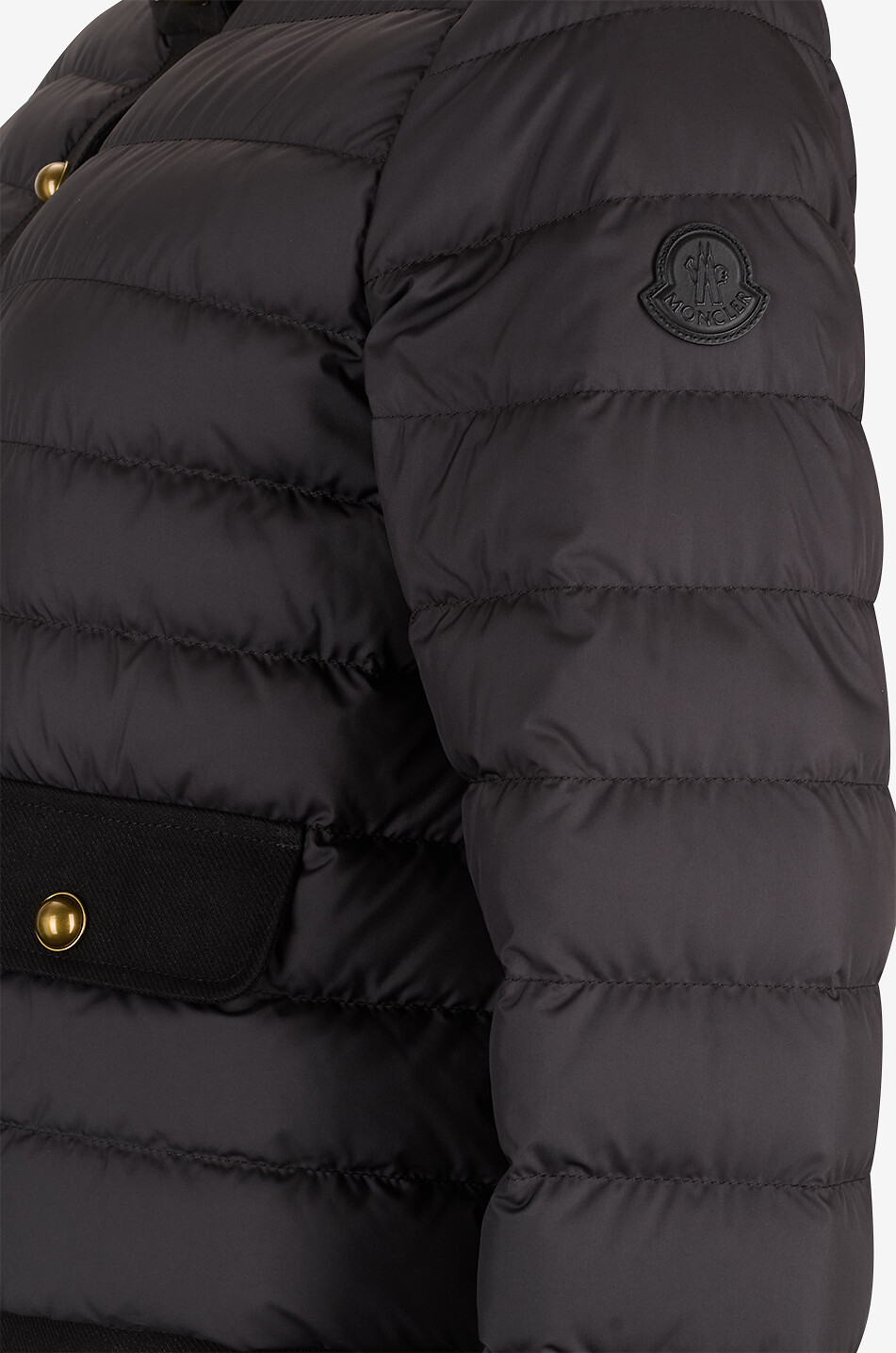 MONCLER Doudoune courte en nylon à détails en sergé Juju Femme NOIR 3