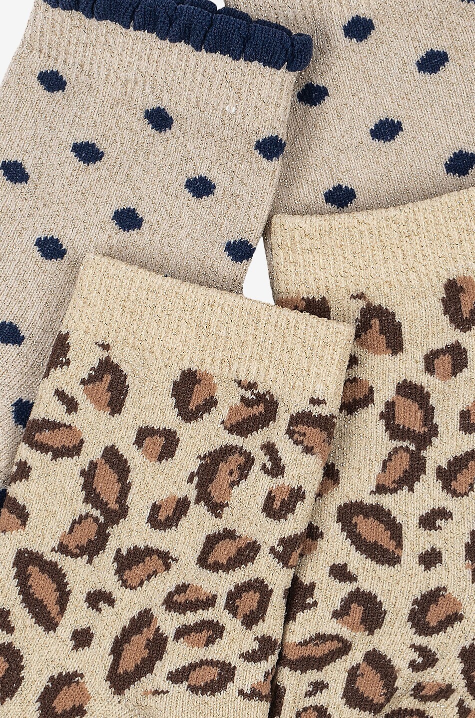 KONGES SLØJD Pack of 2 girls' cotton blend socks Girl BEIGE 2