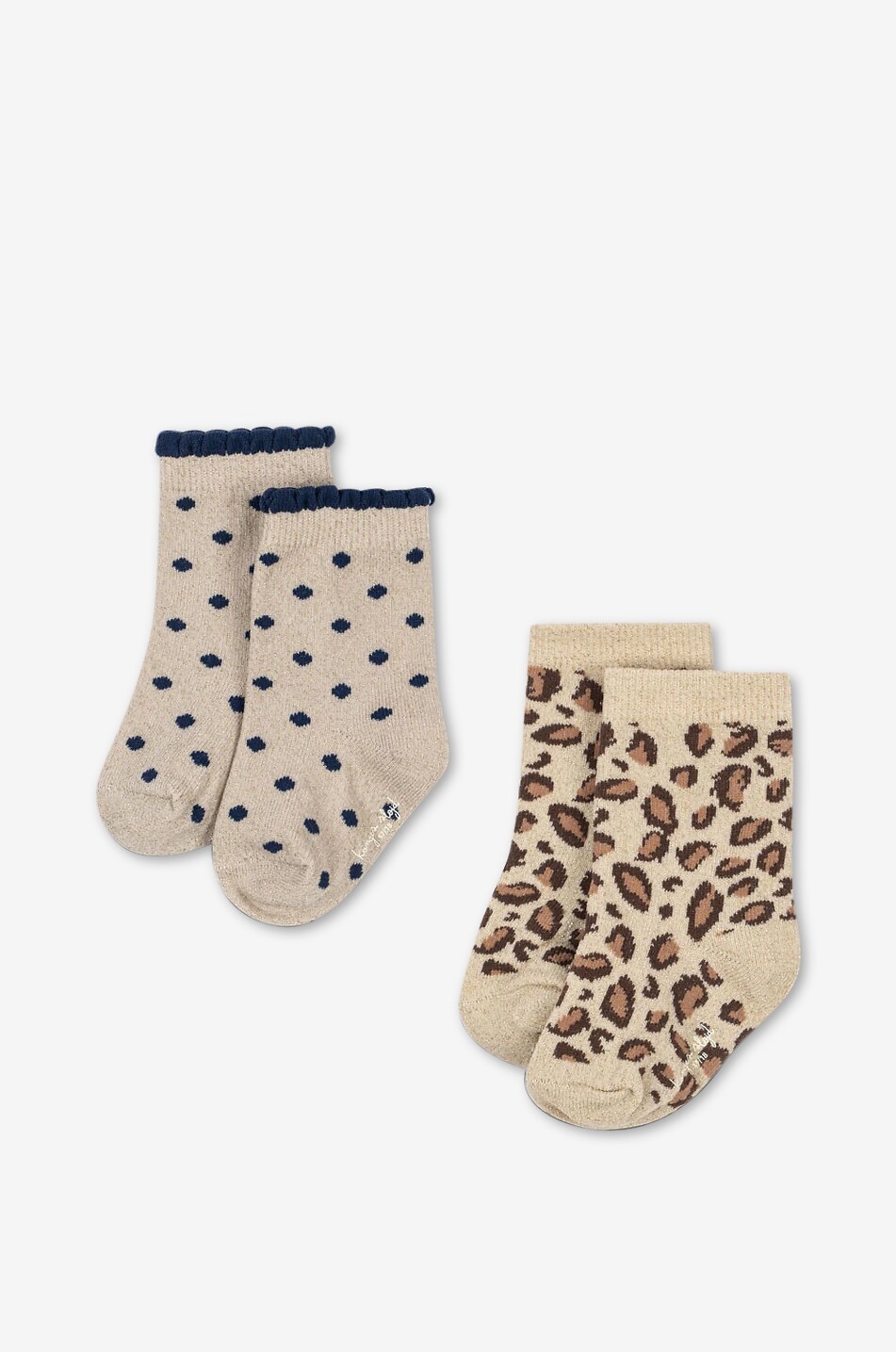 KONGES SLØJD Pack of 2 girls' cotton blend socks Girl BEIGE 1