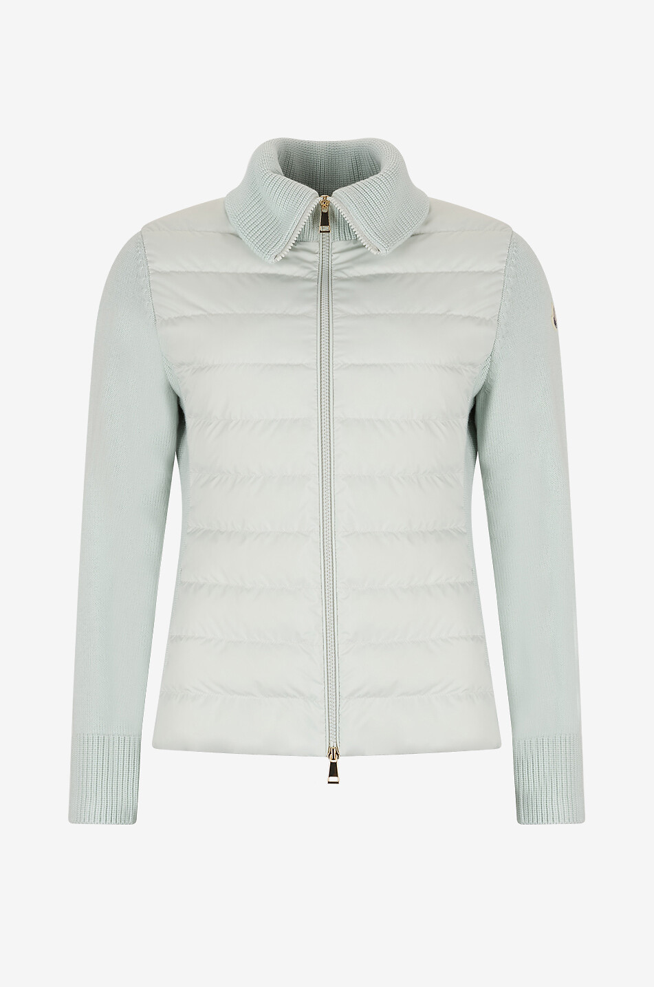 Cardigan ajusté zippé en maille et duvet