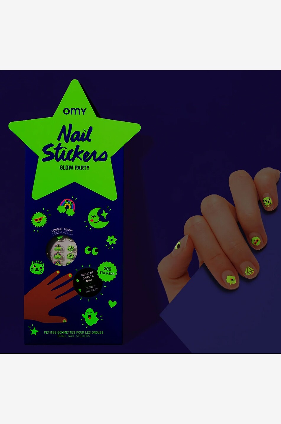 OMY Autocollants pour ongles enfant Glow Party Unisexe MULTICOLORE 2