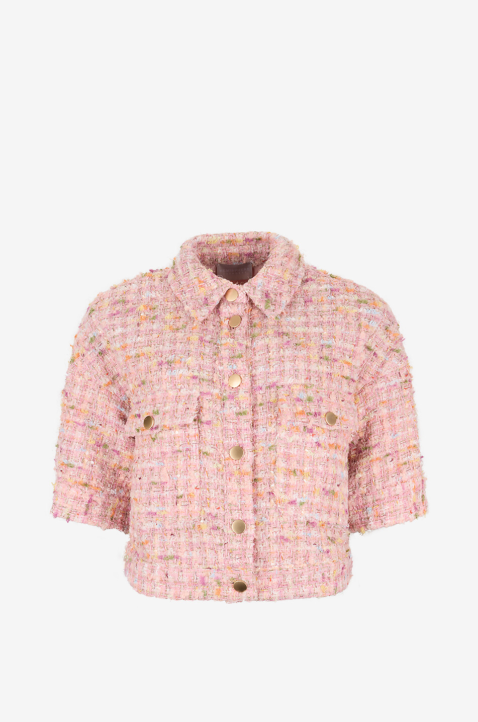HEMISPHERE Brenda short-sleeved short tweed shirt jacket Women MULTI COLOURED 1