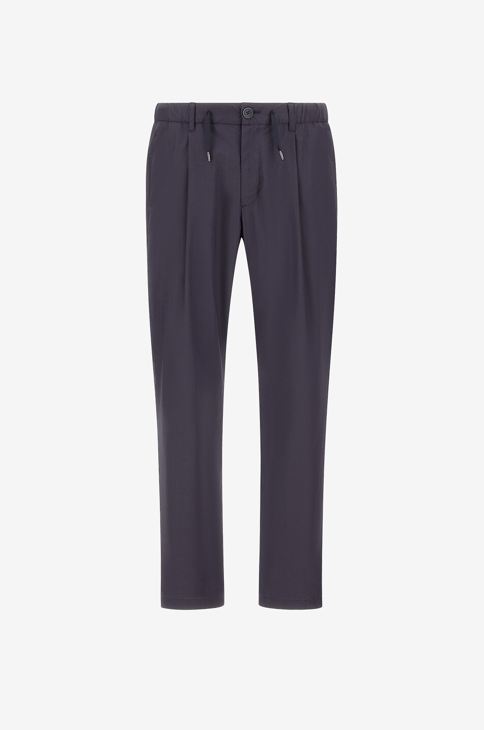 HERNO Light Cotton Stretch pleated straight-leg trousers Men DARK BLUE 1