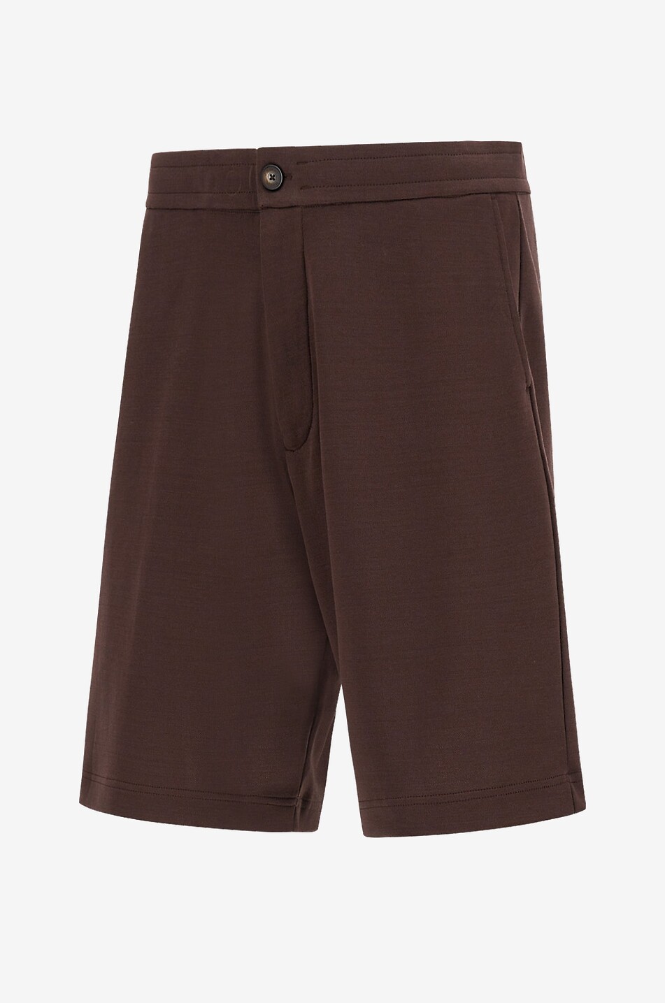 HERNO Knit Effect cotton jersey Bermuda shorts Men DARK BROWN 3