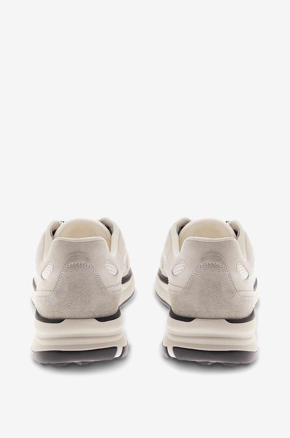 HERNO Low-top suede and mesh trainers Men WHITE 3