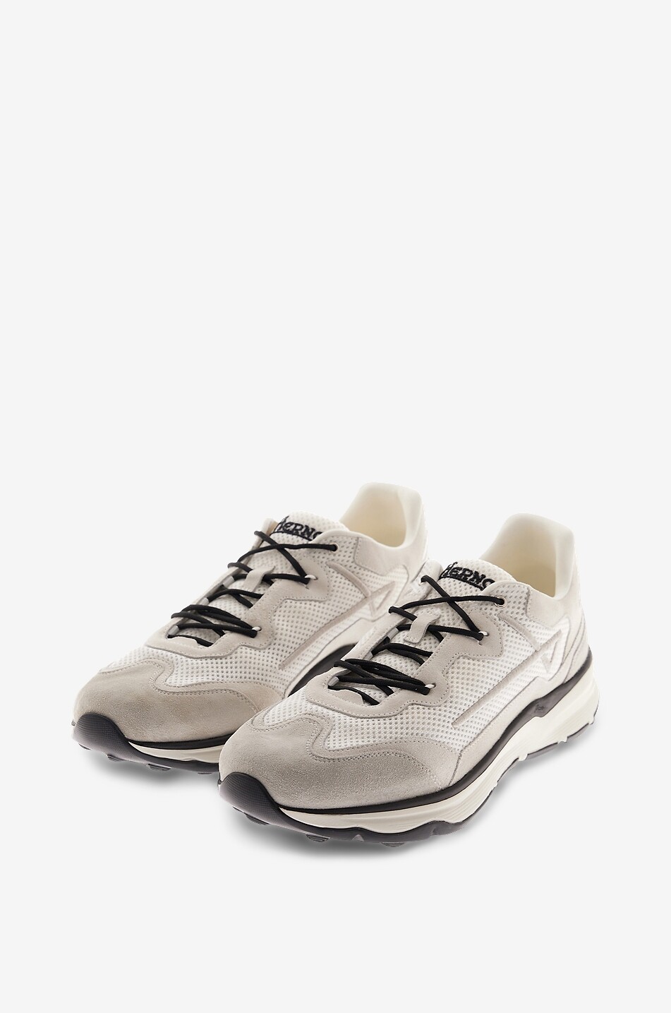 HERNO Low-top suede and mesh trainers Men WHITE 4