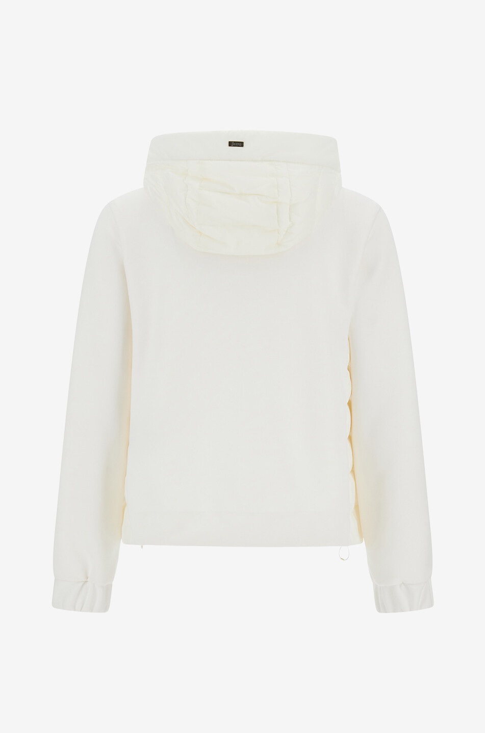 HERNO Hooded bi-material nylon and jersey down jacket Women WHITE 2