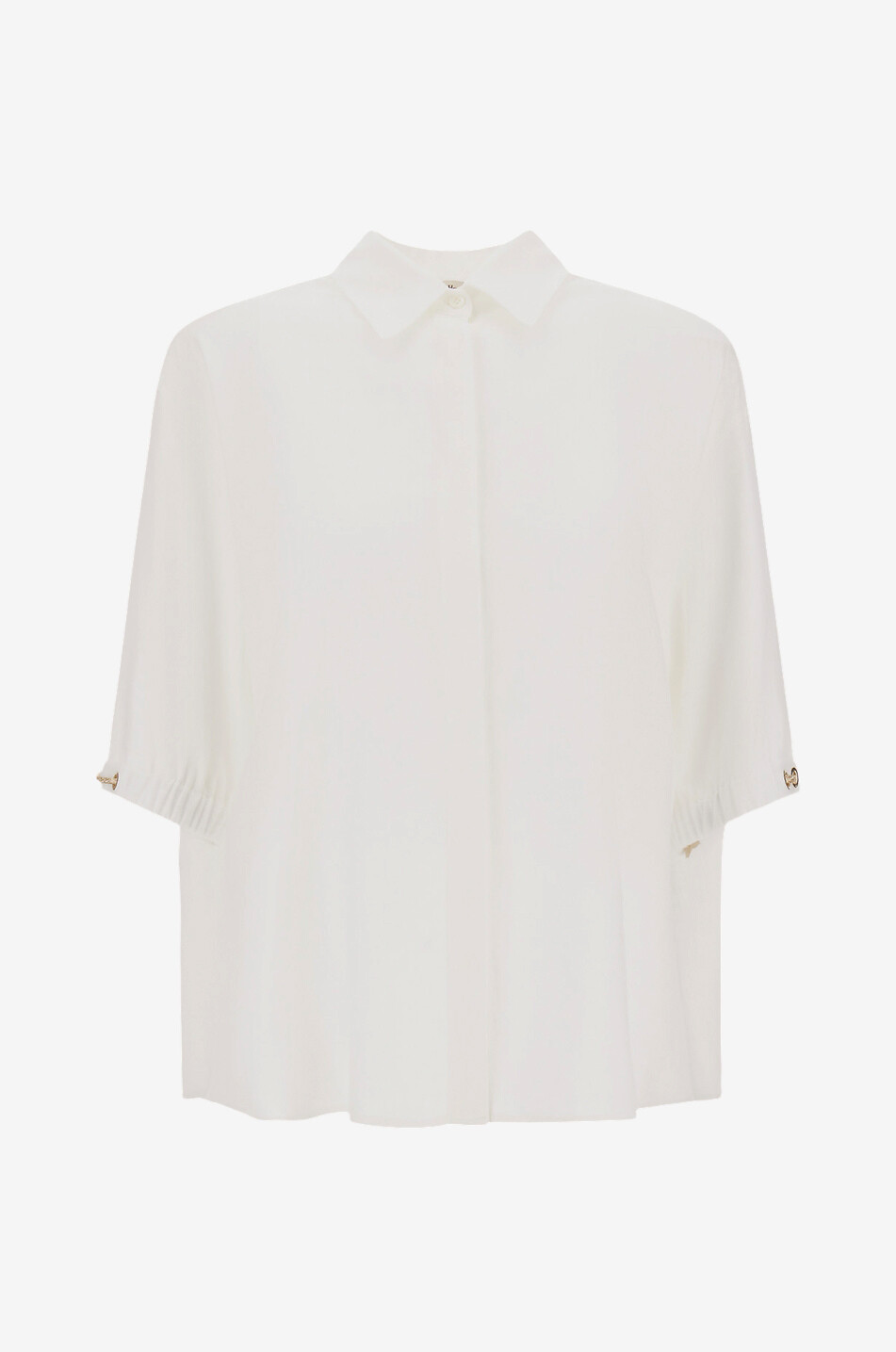 Viscose and linen shirt with collar