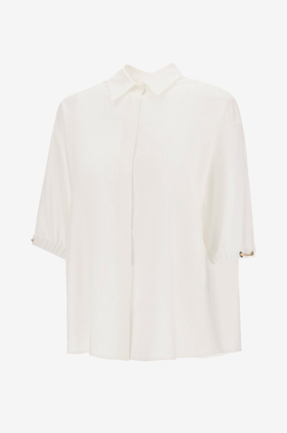 HERNO Viscose and linen shirt with collar Women WHITE 3