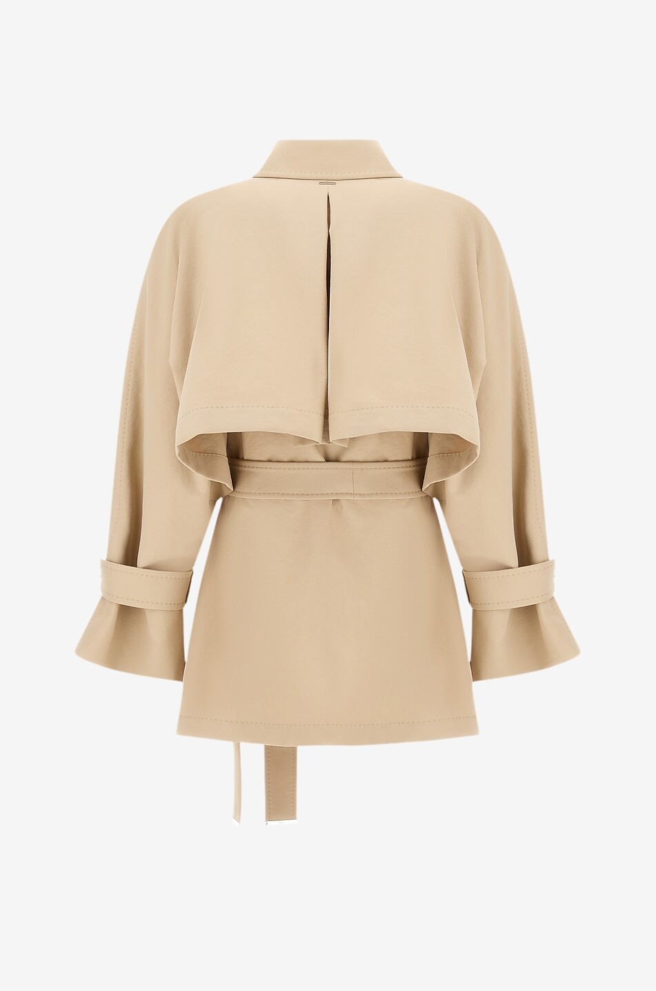 HERNO Fresh Crinkle Woven belted raincoat Women Light beige 2