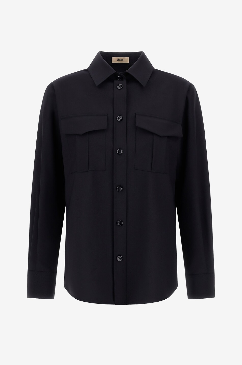 HERNO Chemise à manches longues en laine mélangée Light Stretch Woolly Femme BLEU FONCE 1