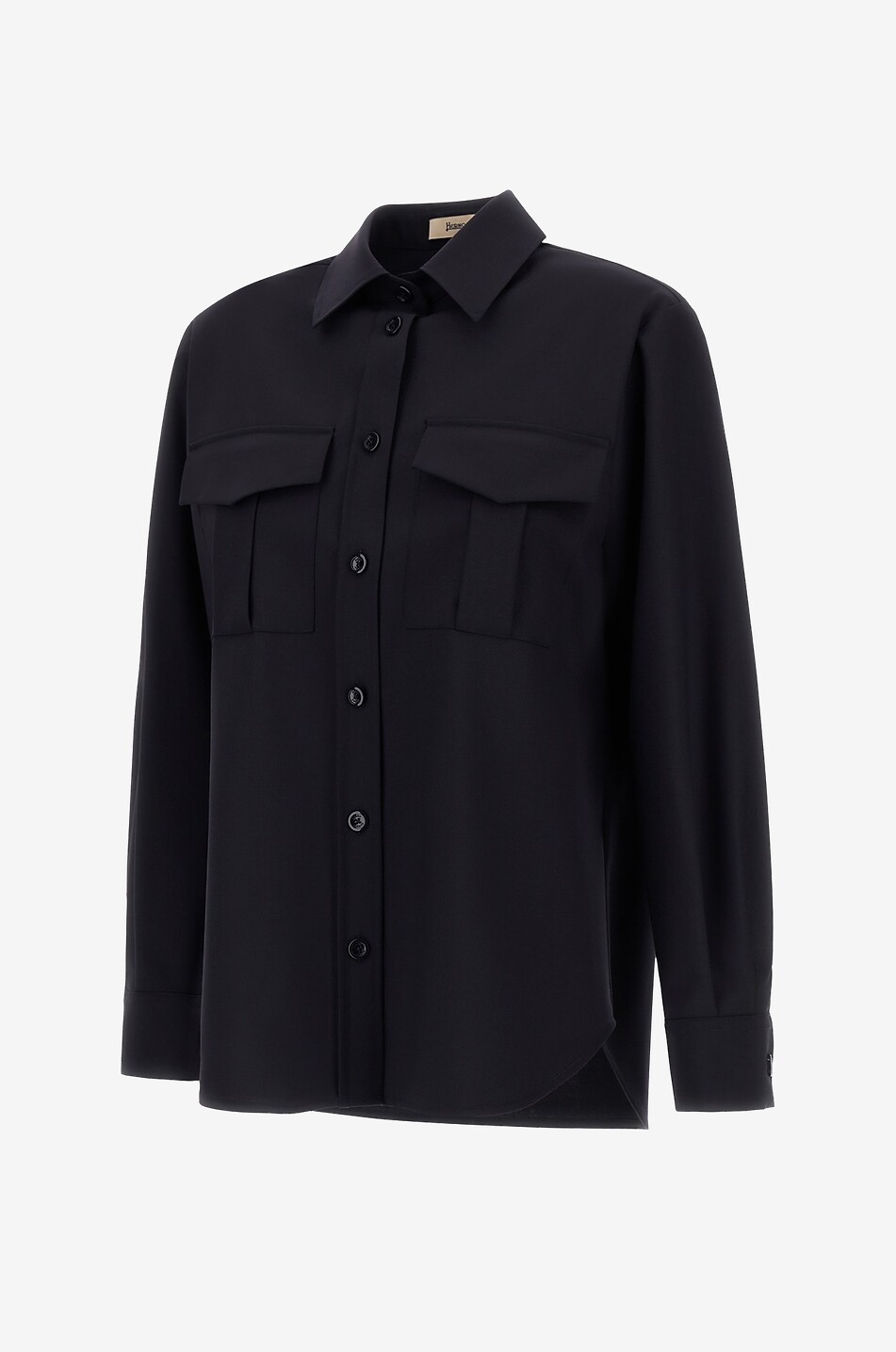 HERNO Chemise à manches longues en laine mélangée Light Stretch Woolly Femme BLEU FONCE 3