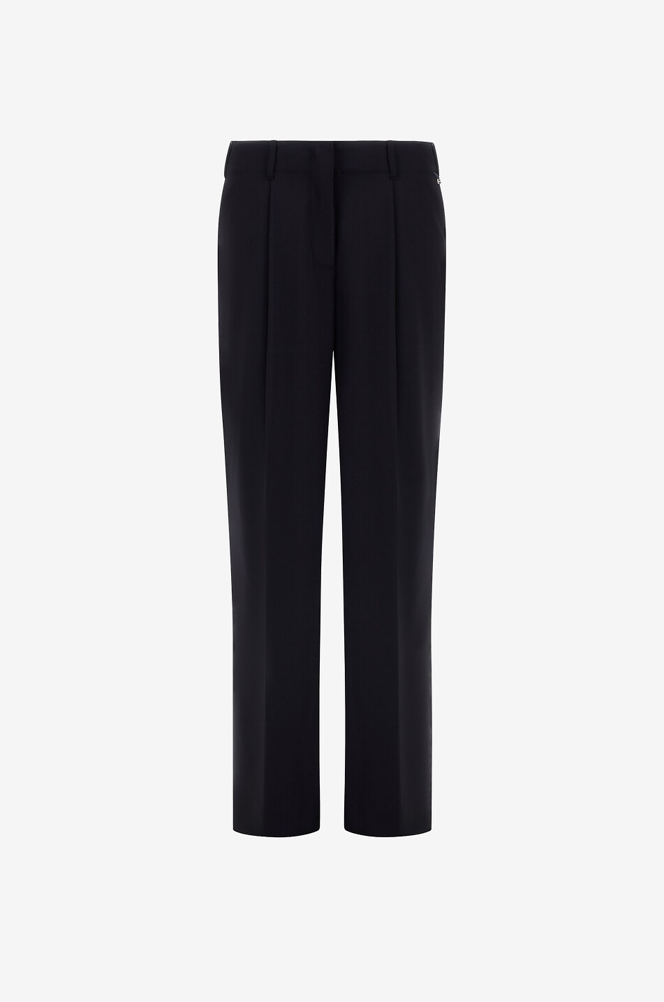 HERNO Light Stretch Woolly wide-leg trousers in blended wool Women DARK BLUE 1