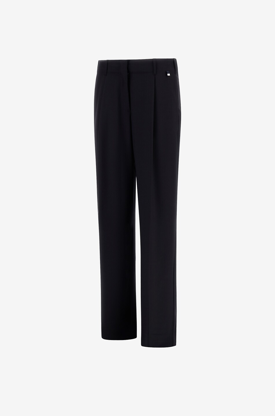 HERNO Light Stretch Woolly wide-leg trousers in blended wool Women DARK BLUE 3