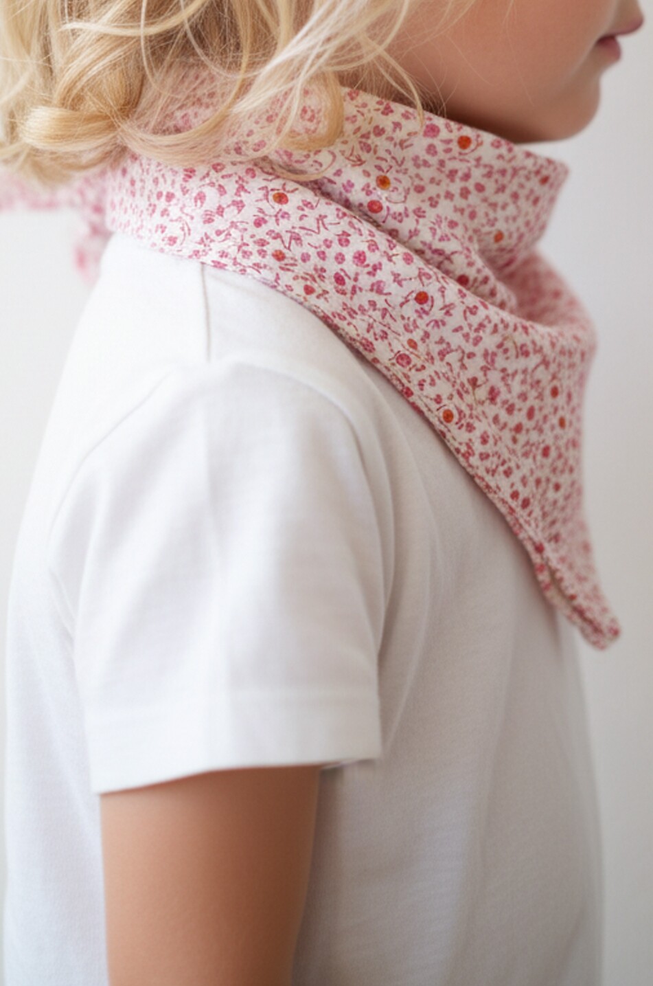 JOLI NOUS Foulard carré en coton biologique enfant Unisexe ROSE 2