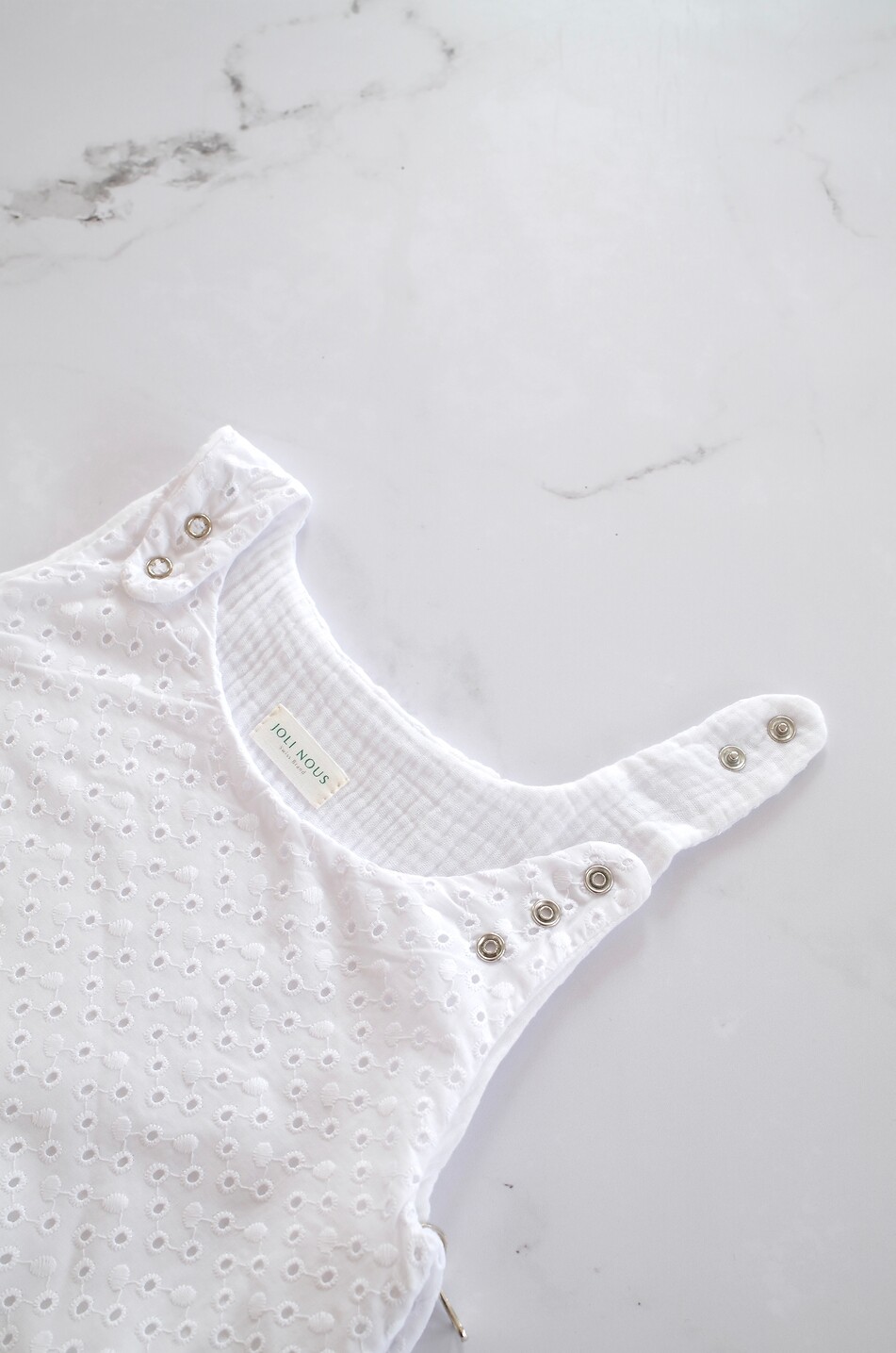 JOLI NOUS Baby reversible bamboo and cotton gauze sleeping bag Baby EGGSHELL 3