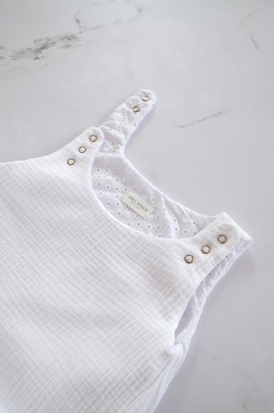 JOLI NOUS Baby reversible bamboo and cotton gauze sleeping bag Baby EGGSHELL 4