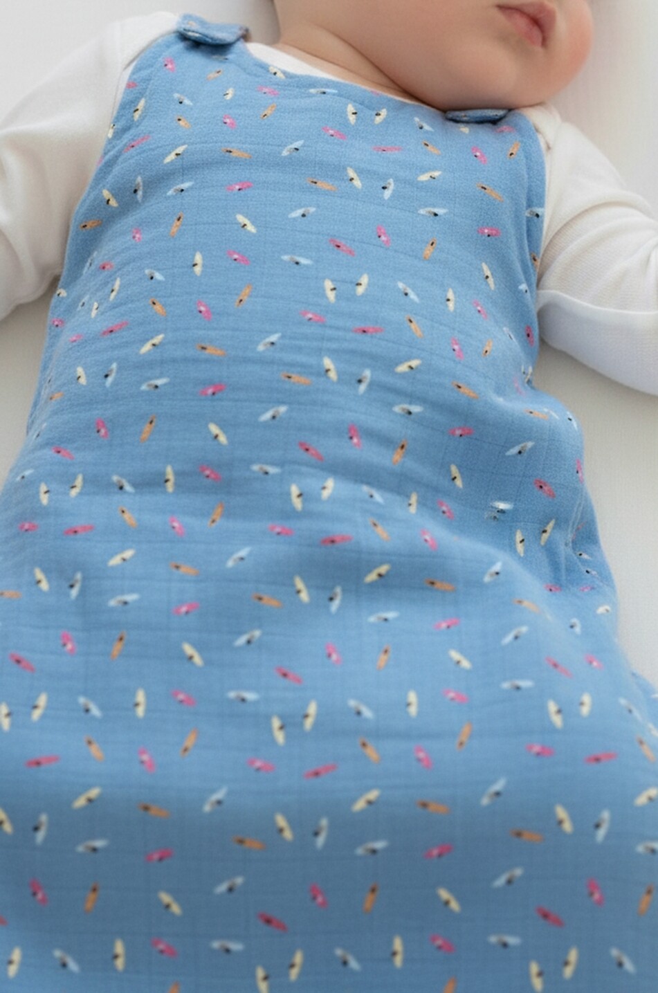 JOLI NOUS Baby reversible bamboo and cotton gauze sleeping bag Baby BLUE 2