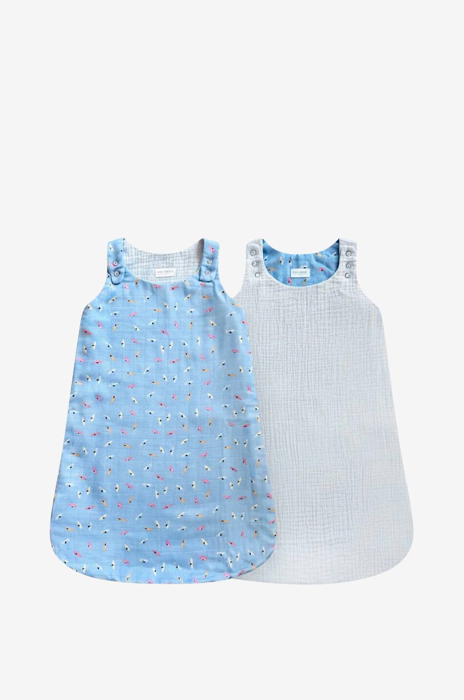 JOLI NOUS Baby reversible bamboo and cotton gauze sleeping bag Baby BLUE 1