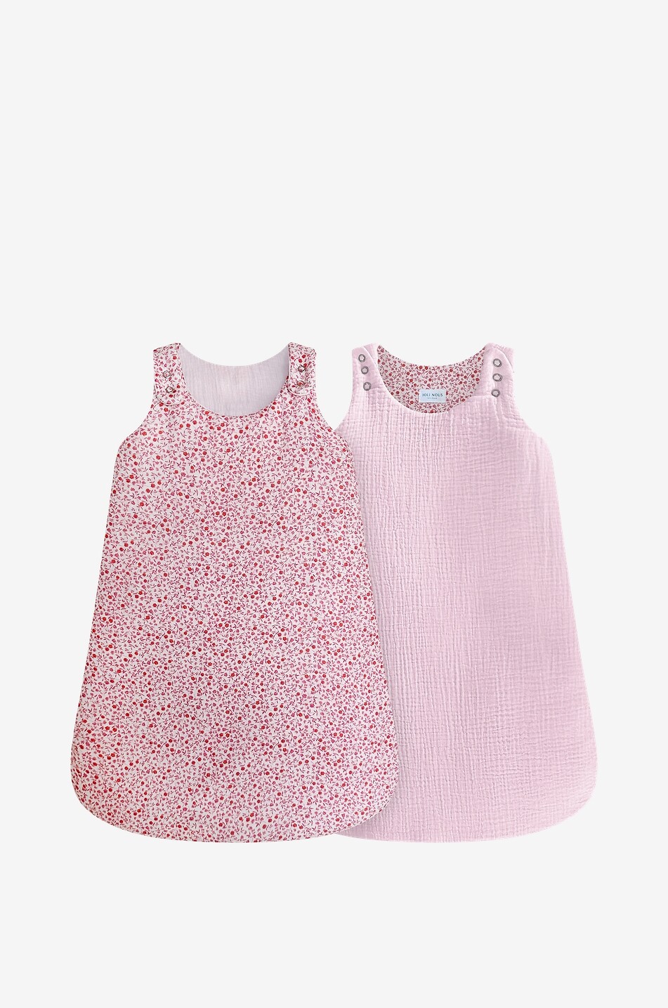 Baby reversible bamboo and cotton gauze sleeping bag