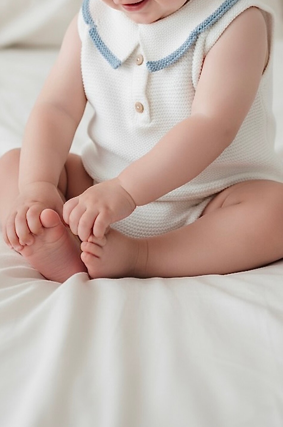JOLI NOUS Barboteuse en maille coton biologique bébé Bébé BLEU 2
