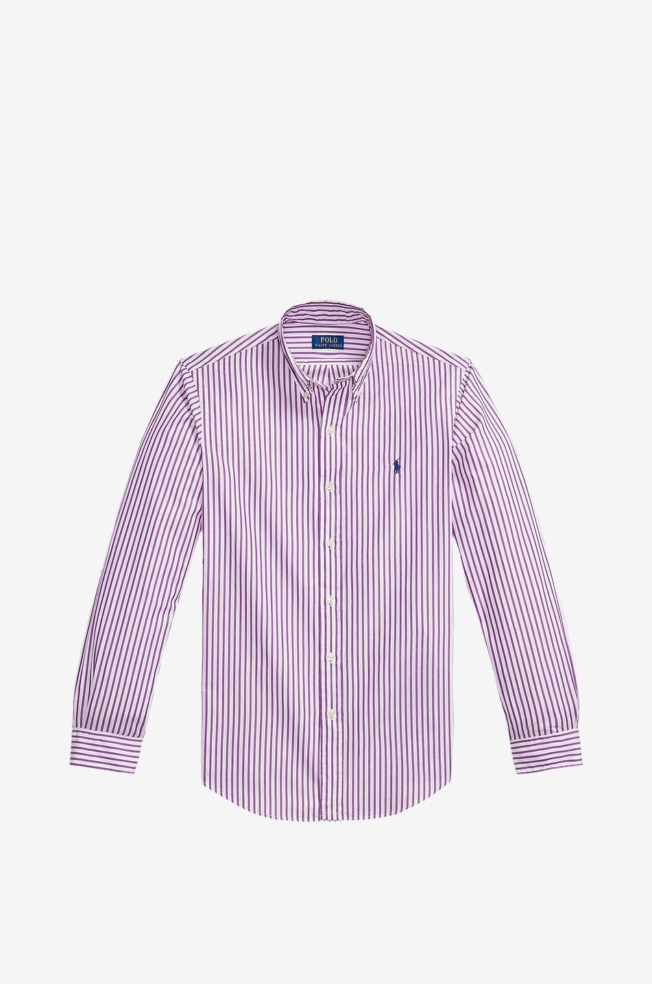 Chemise Kiton Napoli Rayée Violet/blanc/beige - Coton Fait Main En Italie, Taille M, Occasion Parfait état