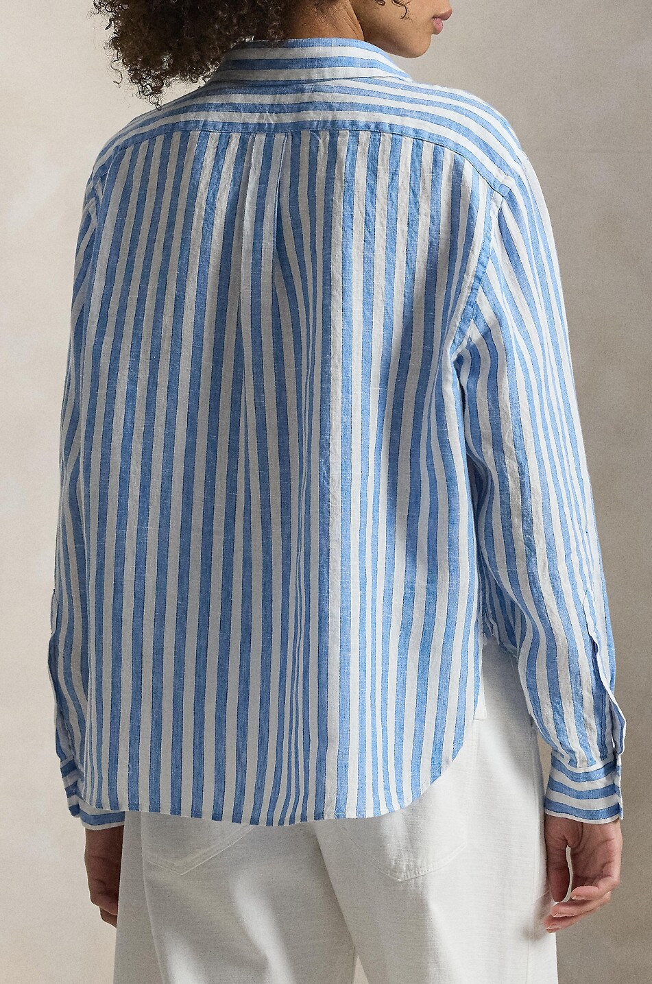 Pony relaxed linen gingham check shirt - POLO RALPH LAUREN - BLUE