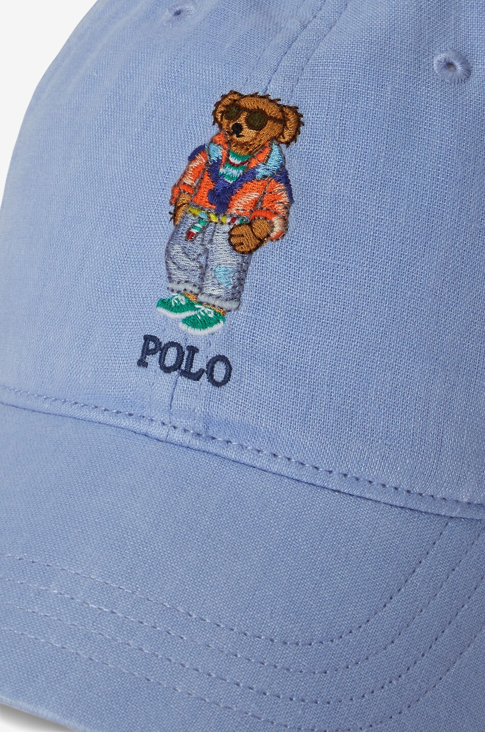 POLO RALPH LAUREN Casual Polo Bear embroidered linen baseball cap Men BLUE 3