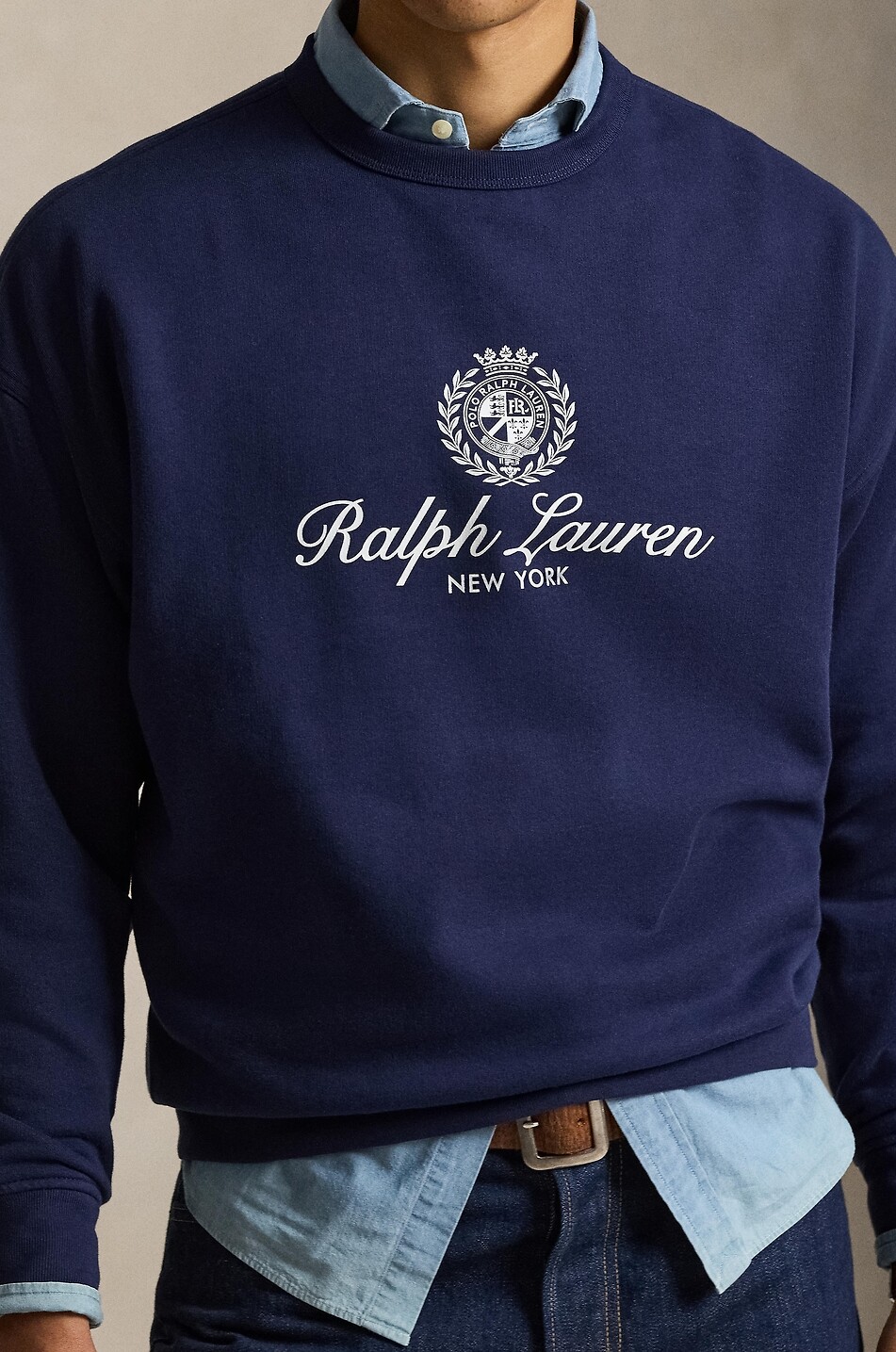 POLO RALPH LAUREN Sweat-shirt à col rond imprimé logo Ralph Lauren Crest Homme BLEU FONCE 4
