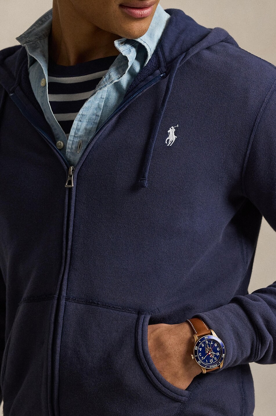 POLO RALPH LAUREN Kapuzen-Sweatshirt mit Reissverschluss aus Fleece Pony Herren DUNKELBLAU 4