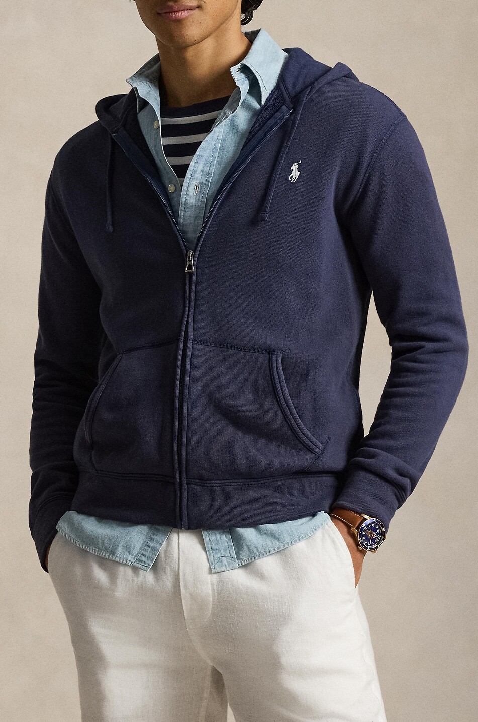 POLO RALPH LAUREN Kapuzen-Sweatshirt mit Reissverschluss aus Fleece Pony Herren DUNKELBLAU 5